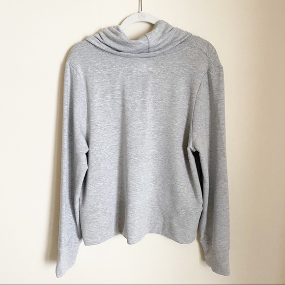 90 Degree Terry Brushed Cowl Neck Top Gray XL - Picture 3 of 5